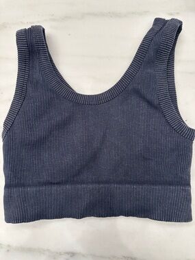 Pink Lily small Everyday Ribbed Crop Tank Top - black washed.  Like new